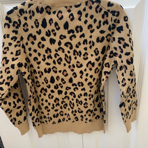 J Crew Factory Girls' leopard cotton sweater - Picture 5 of 5
